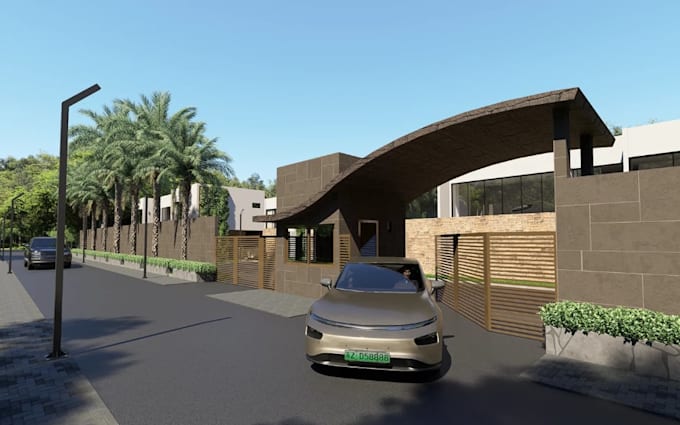 render community site plan,residential real estate rendering, streetscape design