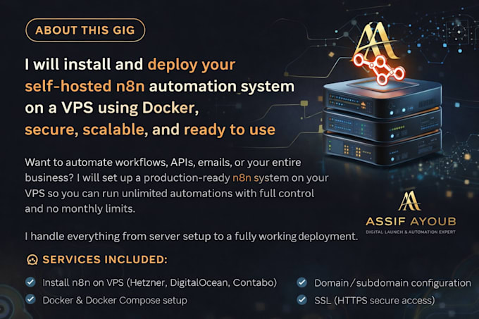 install and deploy your self hosted n8n automation system on vps using docker