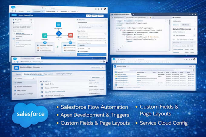be your salesforce developer for admin tasks, apex, flow, lwc and service cloud