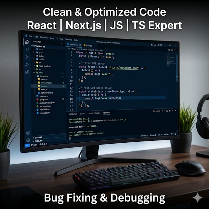 fix react next js javascript or typescript bugs quickly