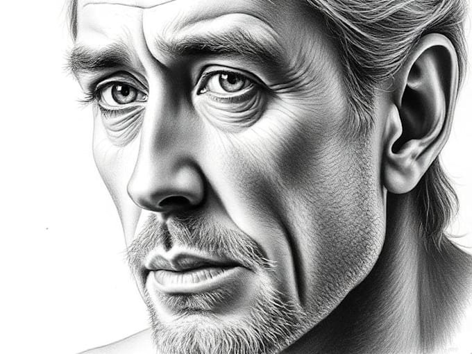 create a custom digital charcoal pencil portrait