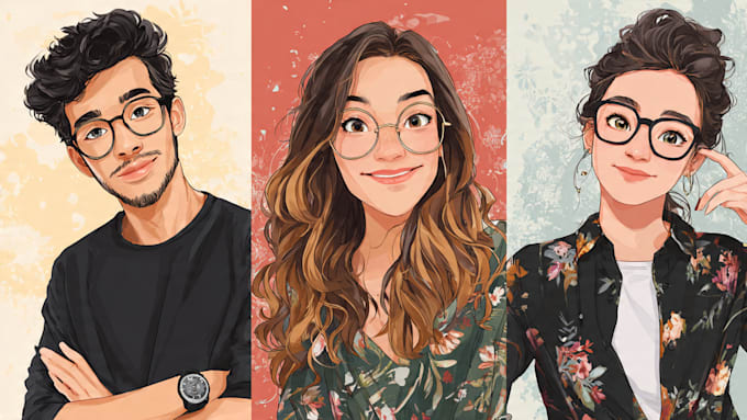 paint realistic or cartoon digital portraits