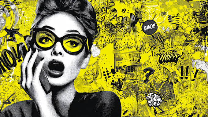 draw a retro pop art roy lichtenstein style