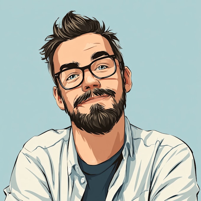 draw cartoon vector portrait with your face