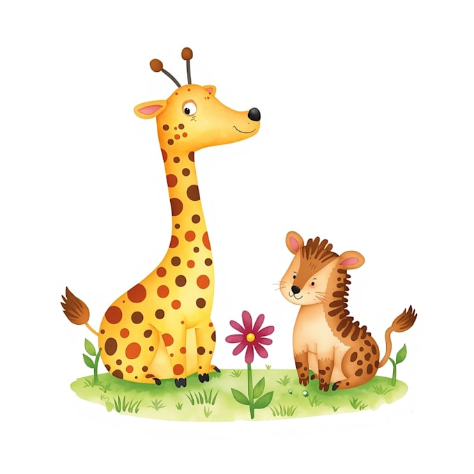 draw cute watercolor animals