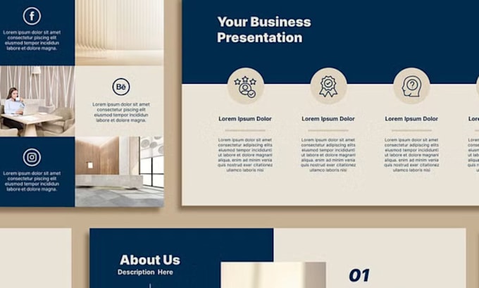 redesign or design powerpoint  presentation template improve business ppt slide