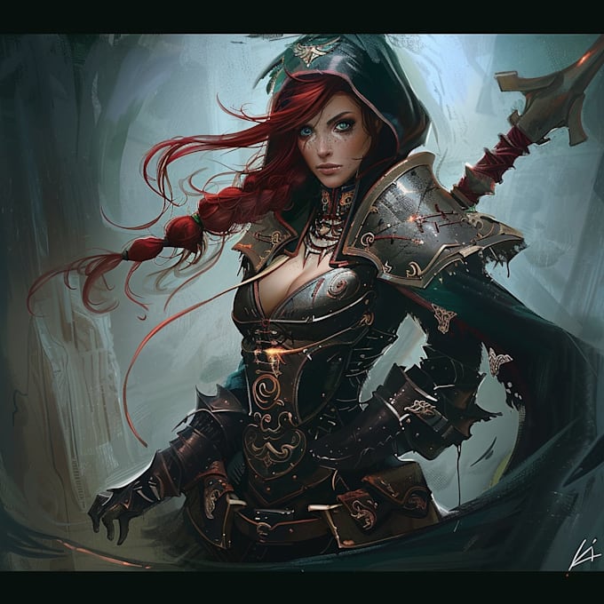 draw fantasy and dungeons and dragons charater