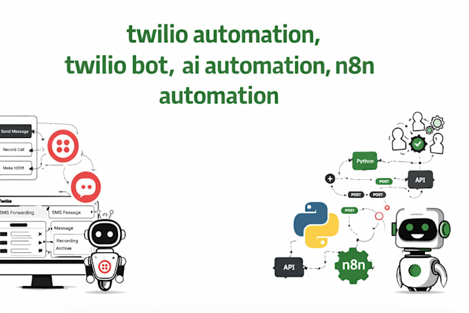 develop twilio automation with twilio bot send bulk SMS, calls, mail autorespond