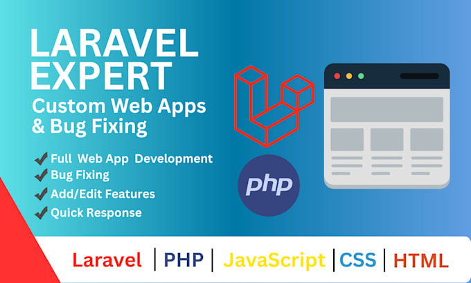 do website development as full stack web developer, PHP laravel HTML CSS react