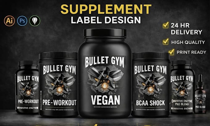 design professional supplement label for bottle and packaging