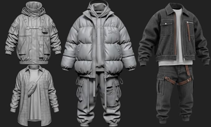Design texture rig 3d clothing mesh for second life fivem gta sims peds ...