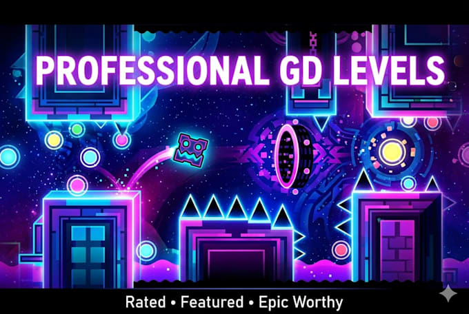 create a professional geometry dash level, layout