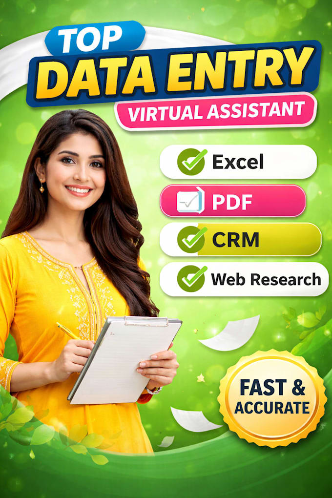do copy paste, excel data entry, web research and virtual assistant work