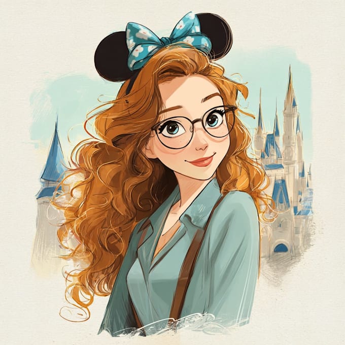 illustrate unique disney portrait painting