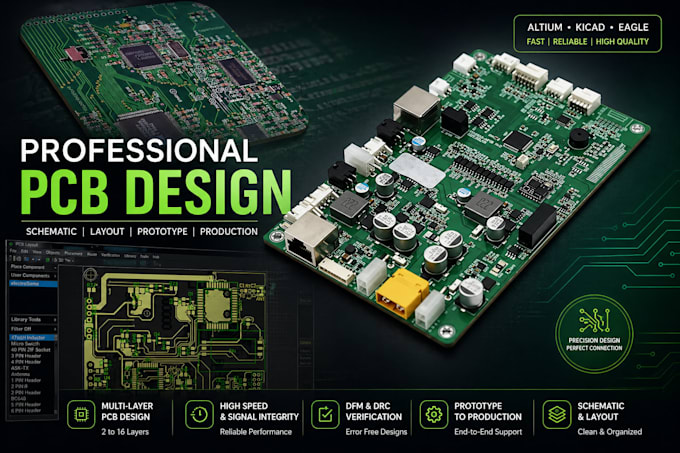 Do professional pcb design and pcb development, layout in easyeda ...