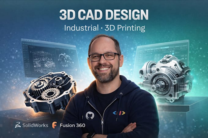 Do 3d cad design, 3d product design, 3d model in solidworks and fusion ...