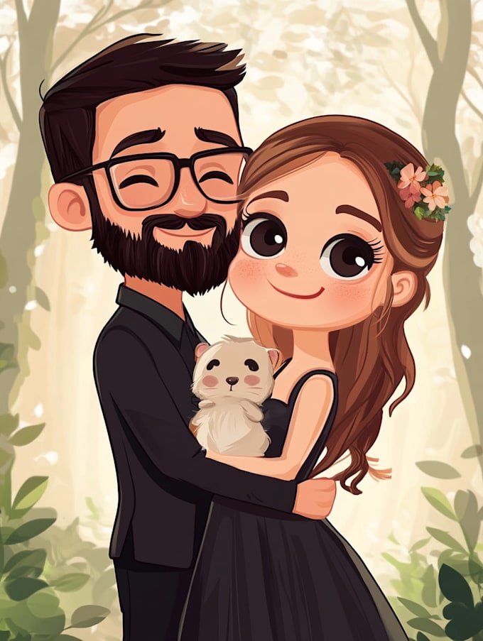 make family or couple caricature