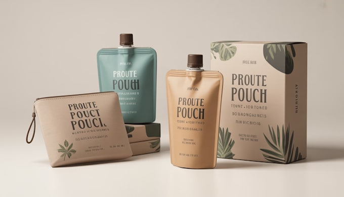 design creative box, pouch and label packaging design