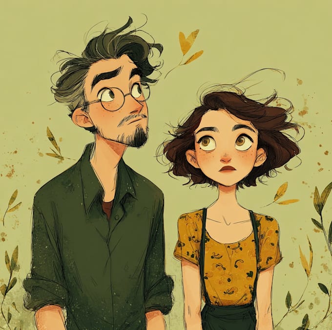 draw couple portrait illustration