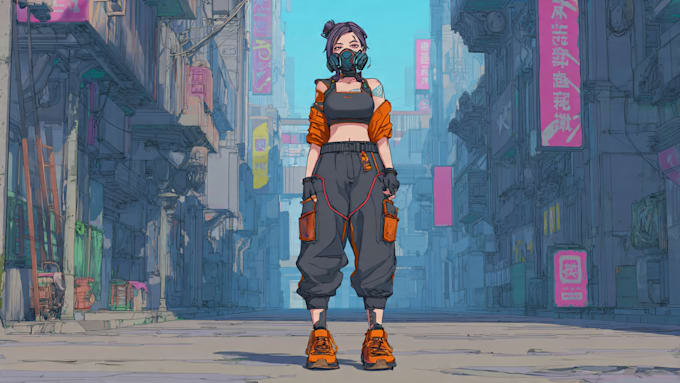 design anime character , cyberpunk character