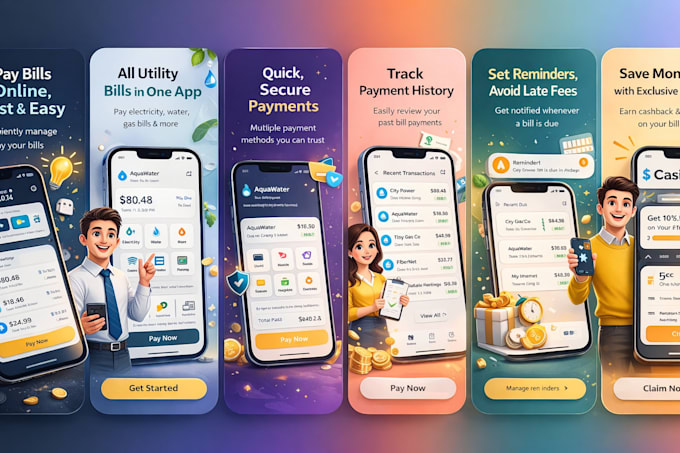 design app screenshots for play store and app store