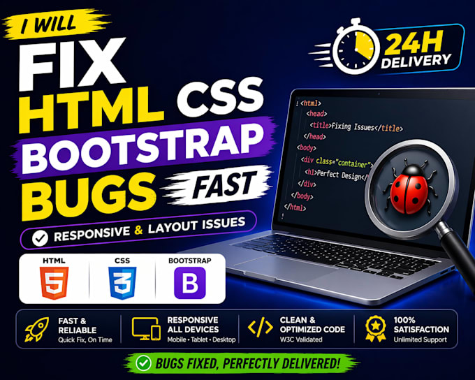 fix your html css bootstrap issues in an hour