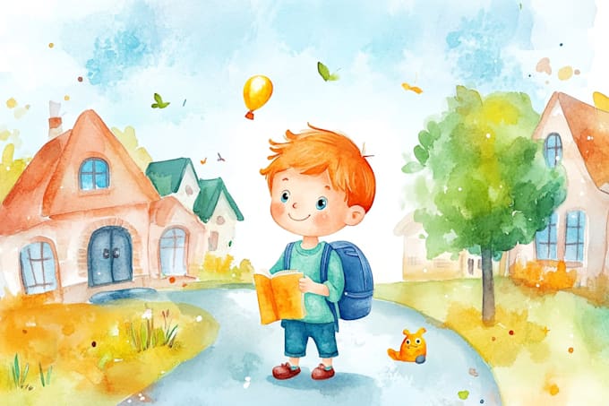draw children story book illustration
