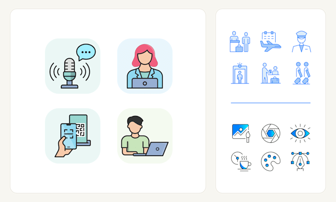 design custom icon for website app and ui
