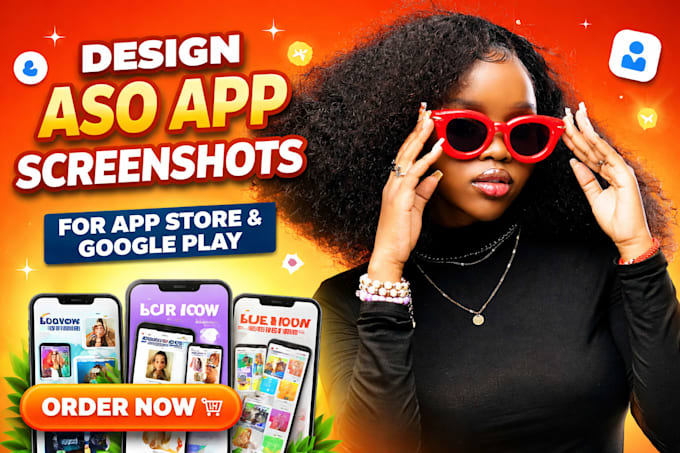 design aso app screenshots for app store and google play