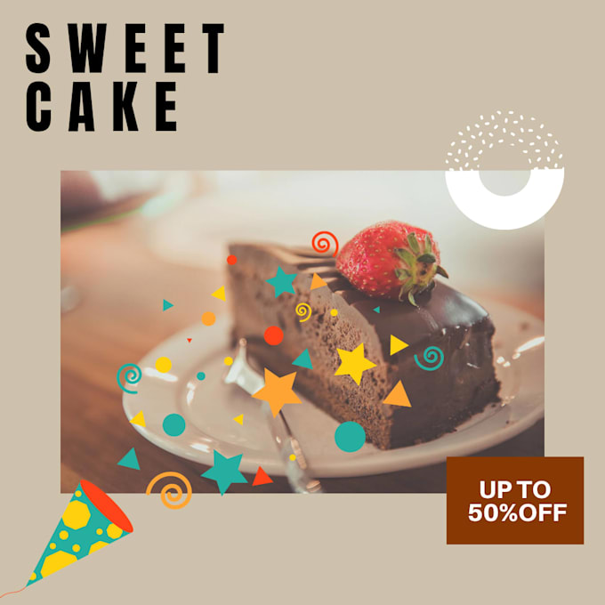 design modern social post for cake shop and bakery,dessert