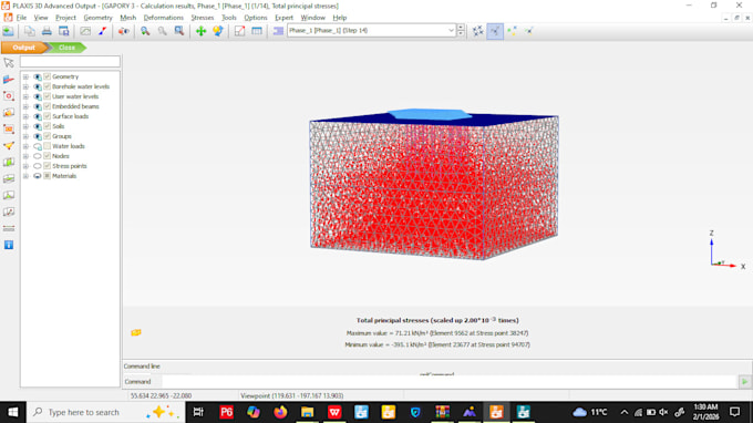 perform the analysis using plaxis 2d and 3d