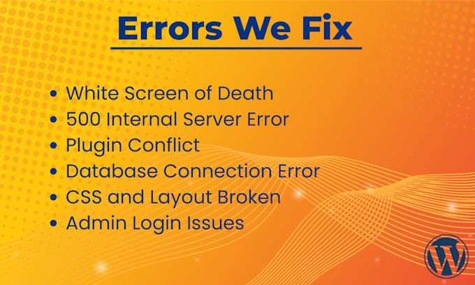 fix wordpress errors bugs and broken website