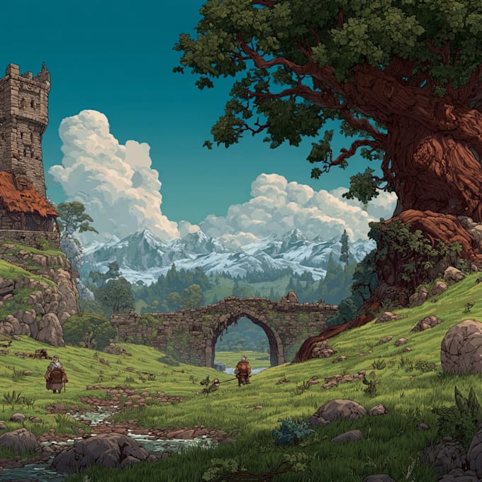 do 2d game art, and background art