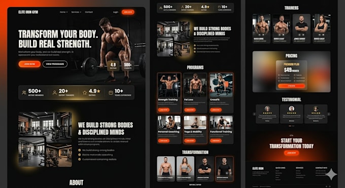 design a high converting gym website to get more members
