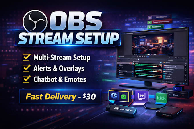 professionally setup obs studio for streaming and recording