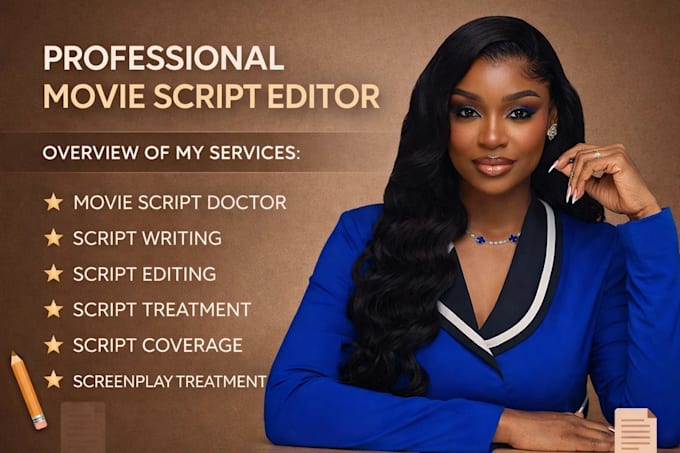 write and edit movie script, screenplay, treatment, script coverage screenwriter
