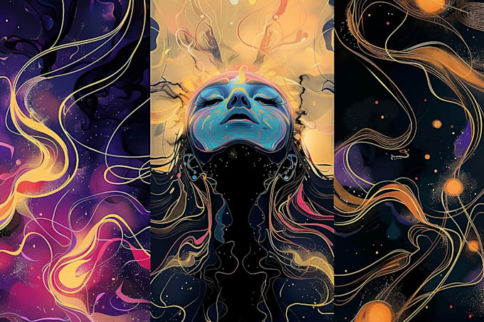 illustrate custom abstract psychedelic art for your