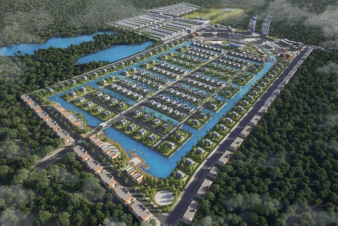Master Plan Visualization Render architecture site plan, visualize property master plan ...