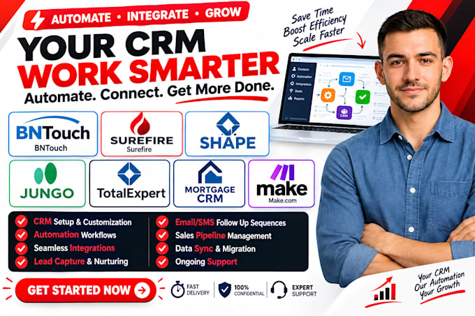 setup mortgage CRM automation bntouch surefire total expert shape jungo make CRM
