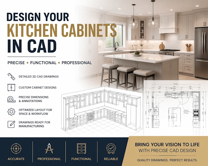 design your kitchen cabinets in cad