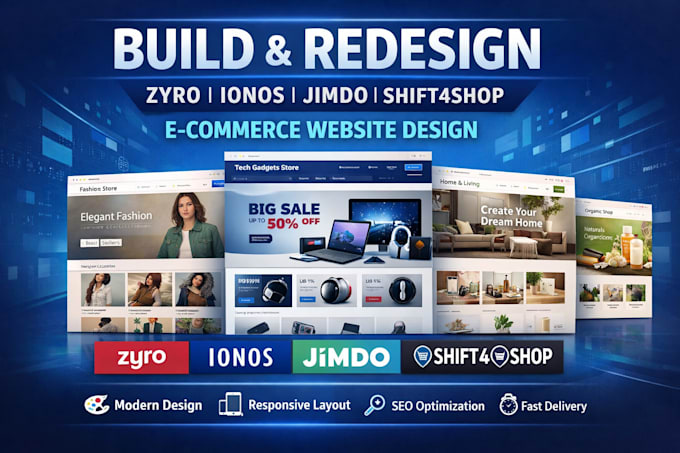 build redesign zyro website ionos jimdo shift4shop ecommerce website design
