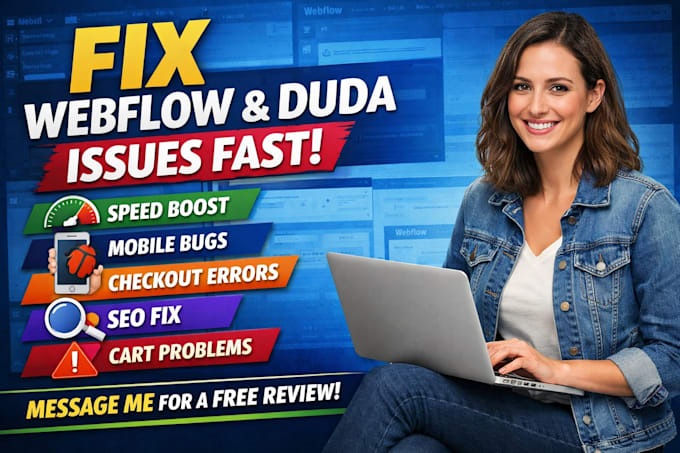 webflow duda speed bug mobile fix checkout error seo issue cart problem fix