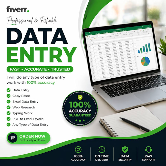 do fast and accurate data entry, typing, copy paste and excel work