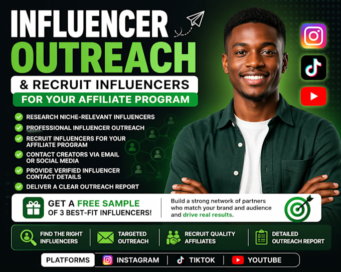 do influencer outreach and recruit influencers for affiliate program