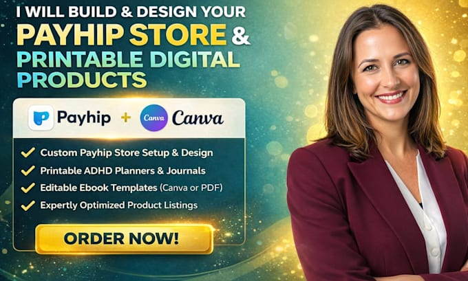 setup payhip store printable ebook template digital adhd planner journer product