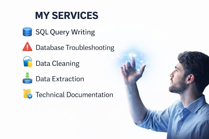 write sql queries, fix database and system analysis