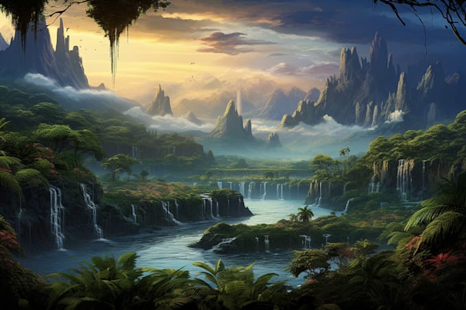 fantasy landscape, background illustration