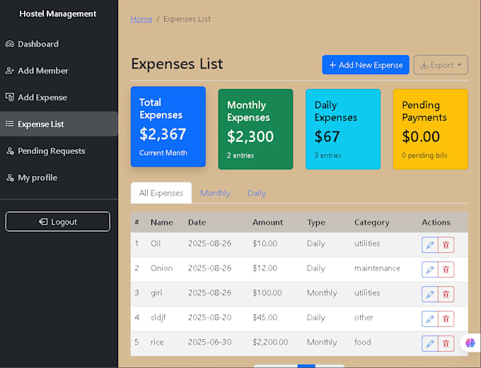 build PHP backend with mysql database and API integration