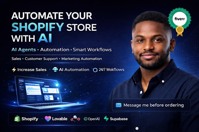 build lovable shopify ai automation,stripe api , ai agent for ecommerce store