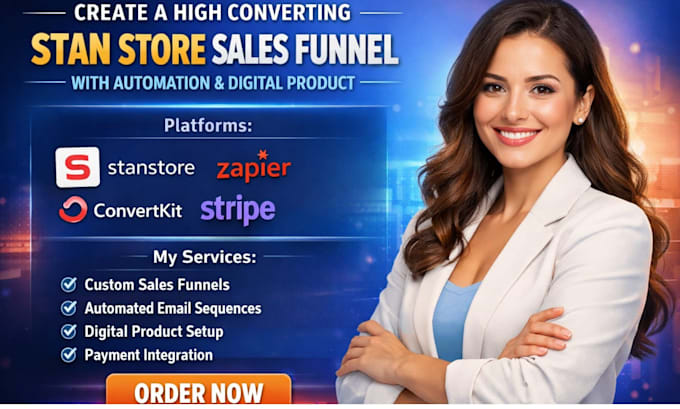 create a high converting stan store sales funnel with automation digital product
